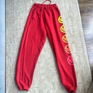Aviator nation smiley  jogger pants